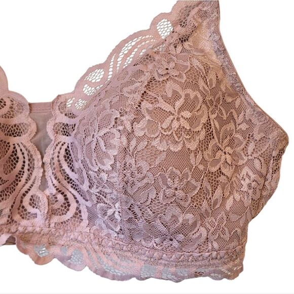 Bali Mauve Wireless Lace Braletter Size M - Picture 5 of 6